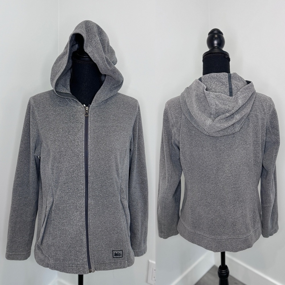 REI Gray Women’s Fleece Zip Up Jacket (M)